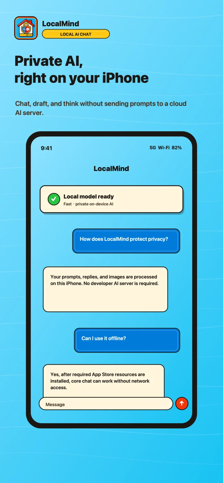 Private AI chat preview on iPhone
